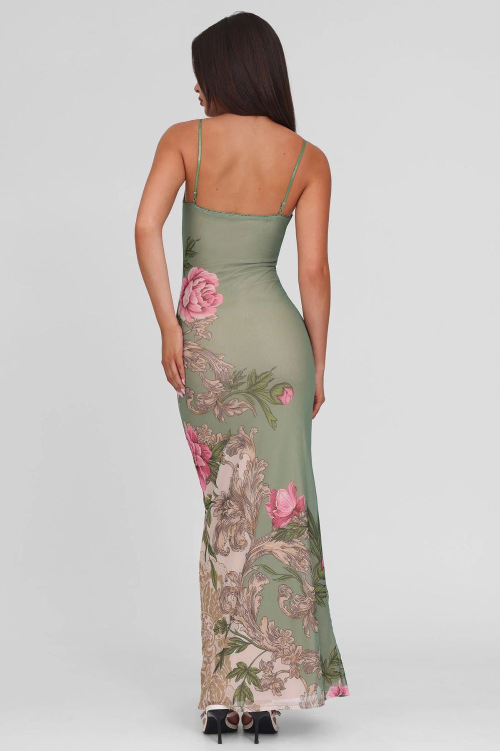 Multi Color Floral Print Maxi Dress