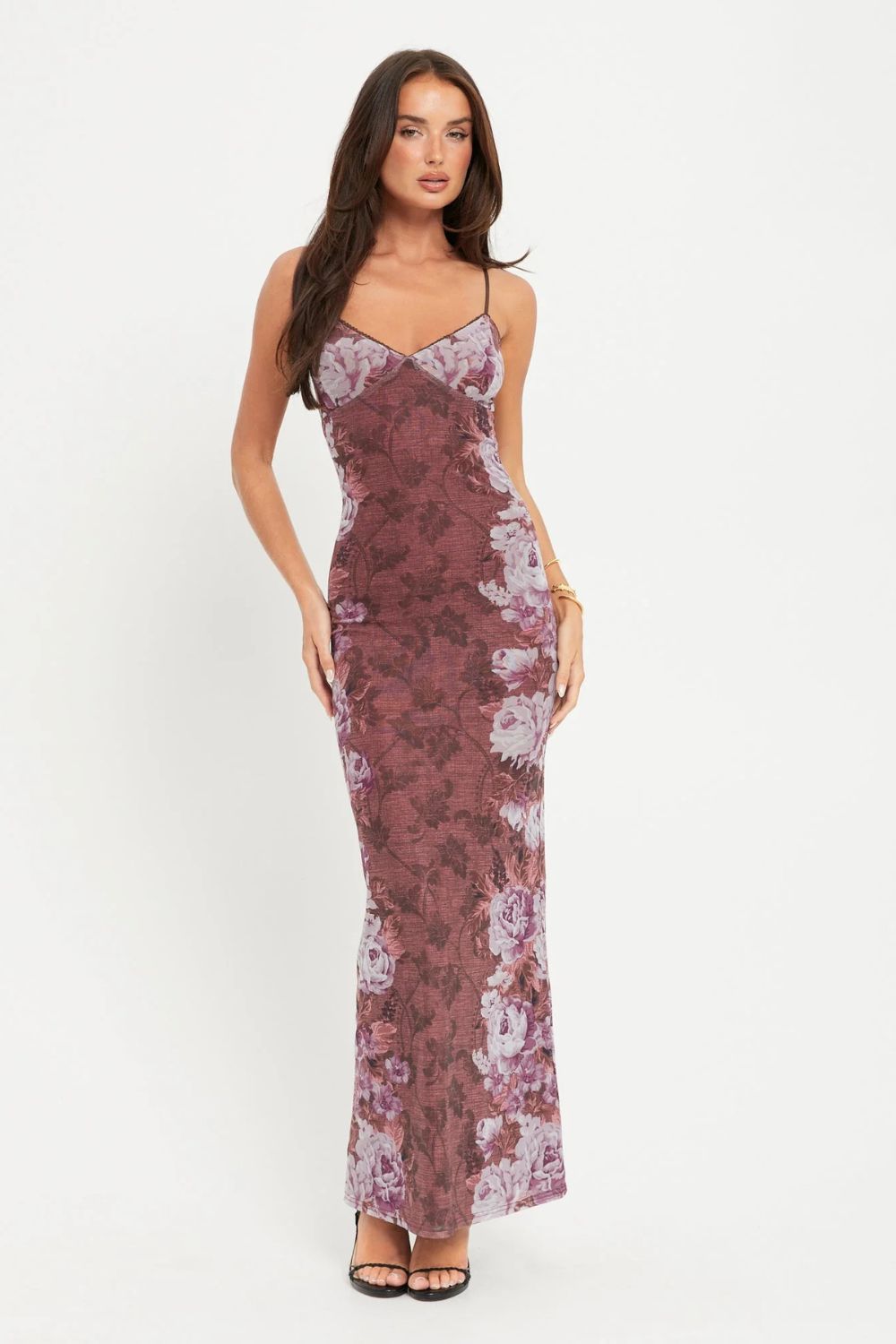 Multi Color Floral Print Maxi Dress