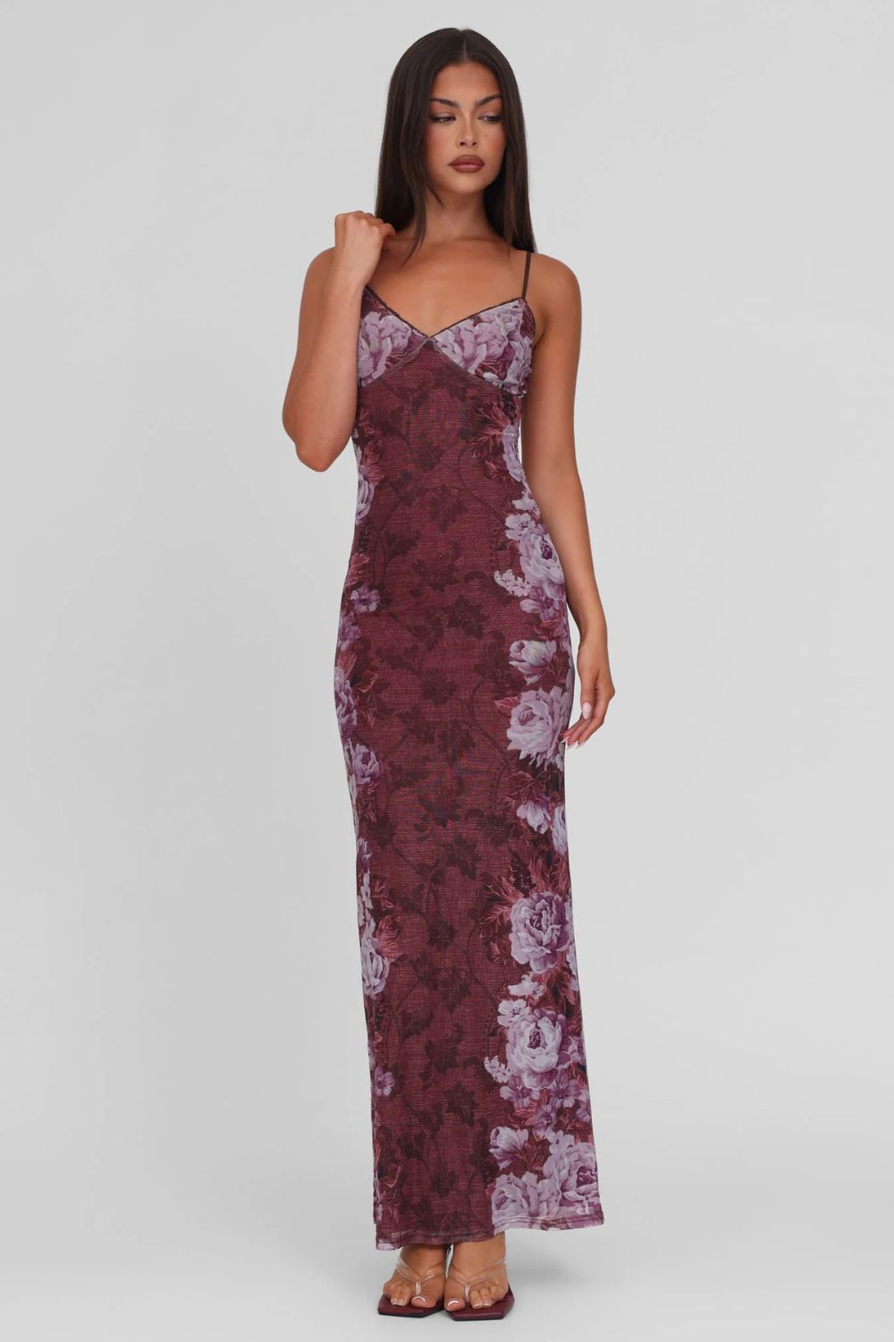 Multi Color Floral Print Maxi Dress