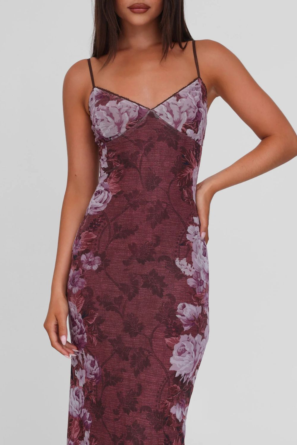 Multi Color Floral Print Maxi Dress