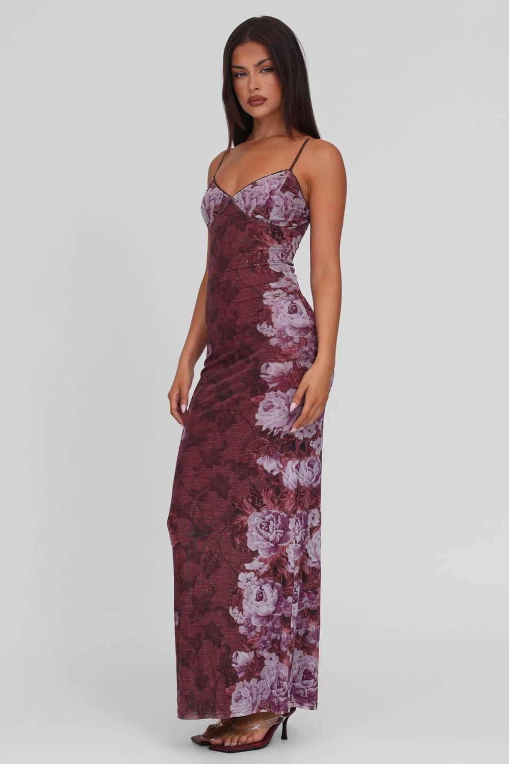 Multi Color Floral Print Maxi Dress
