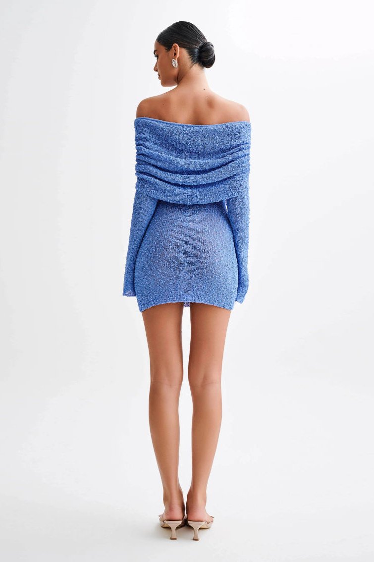 Off Shoulder Cozy Knit Mini Dress