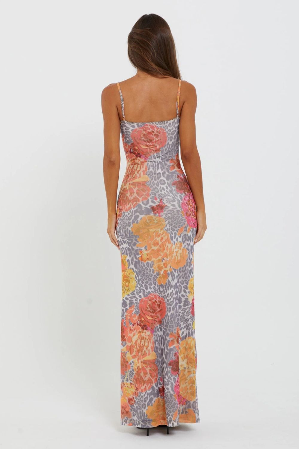 Multi Color Floral Print Maxi Dress
