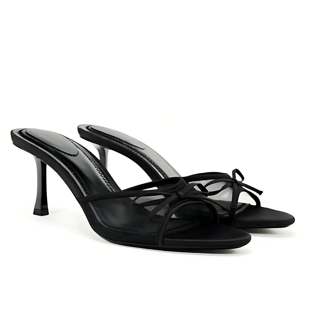 Peep-Toe Butterfly Bow Heels