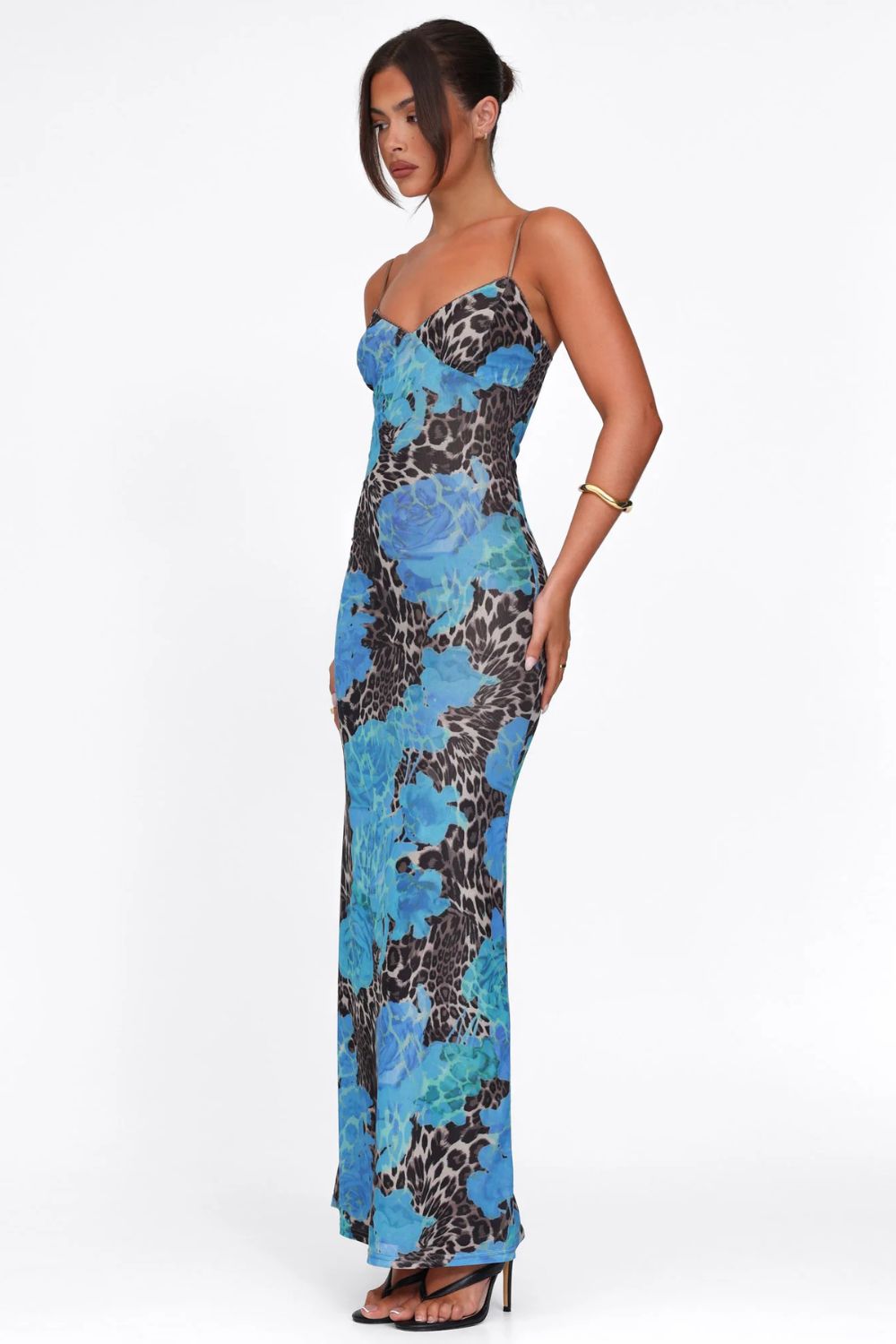 Multi Color Floral Print Maxi Dress