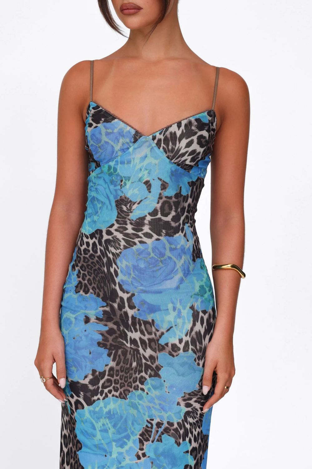 Multi Color Floral Print Maxi Dress