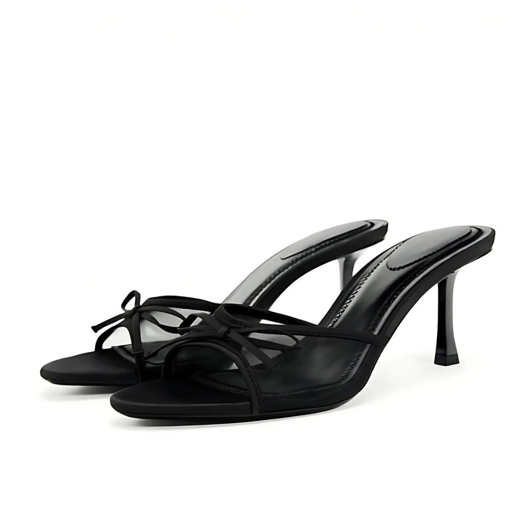 Peep-Toe Butterfly Bow Heels