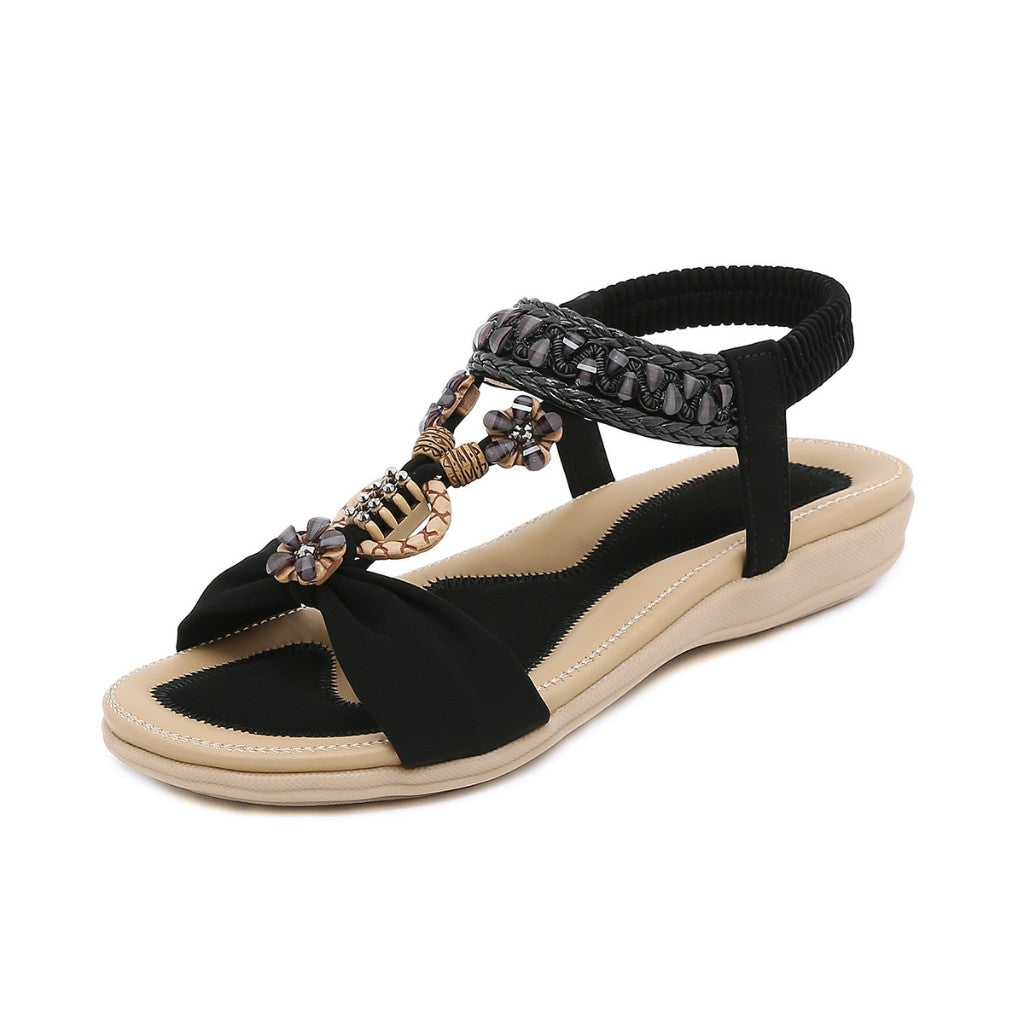 Boho Sandals with Beaded Straps