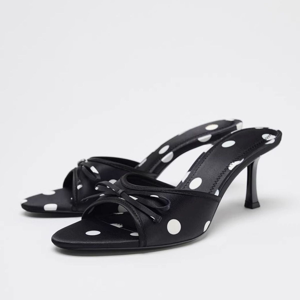 Polka dot Pointed Toe Heeled Sandals