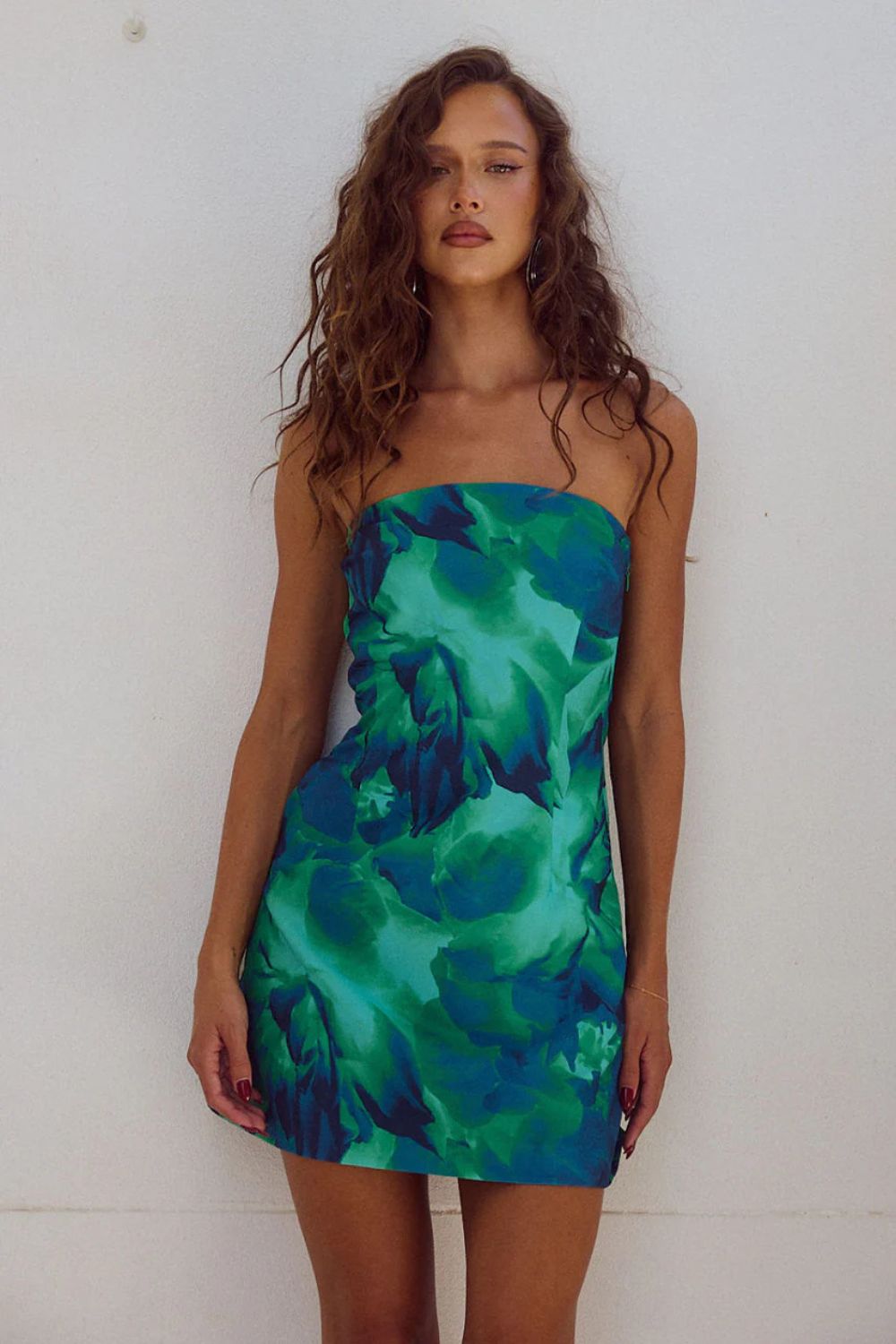 Strapless Floral Mini Dress with Sweetheart Neckline