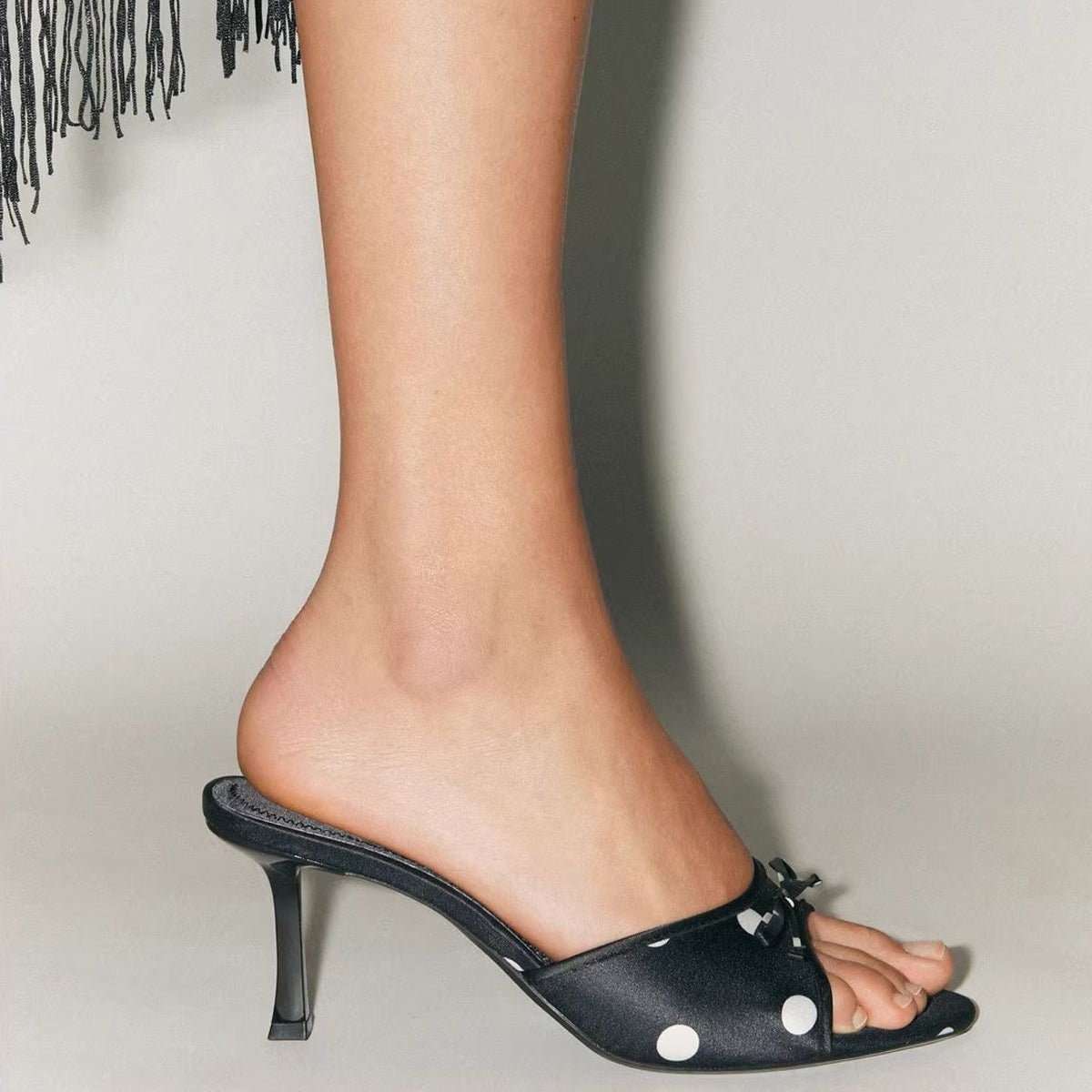 Polka dot Pointed Toe Heeled Sandals