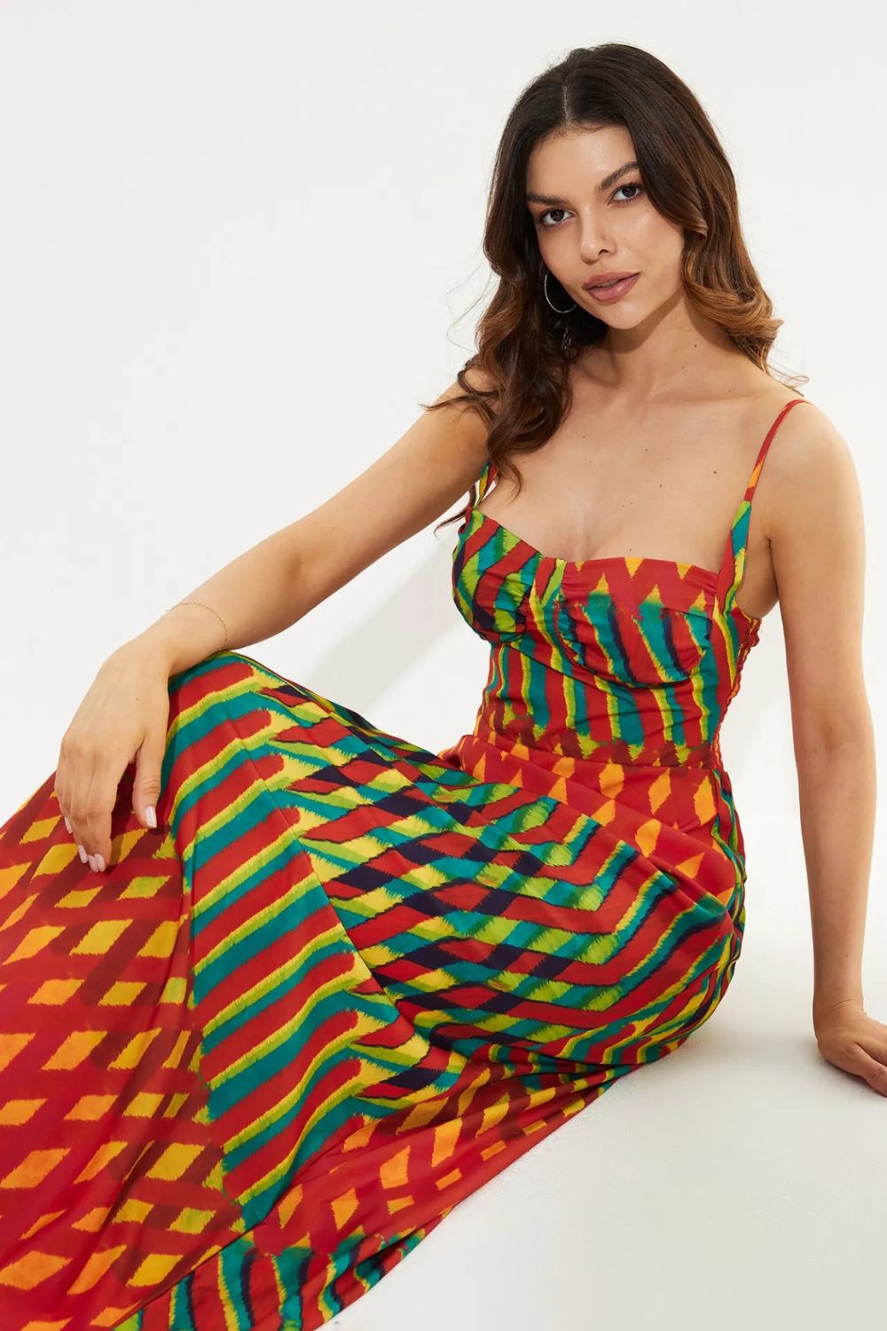 Colorful Boho Print Maxi Dress