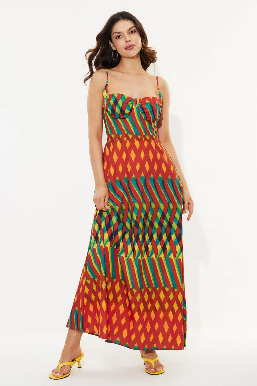 Colorful Boho Print Maxi Dress
