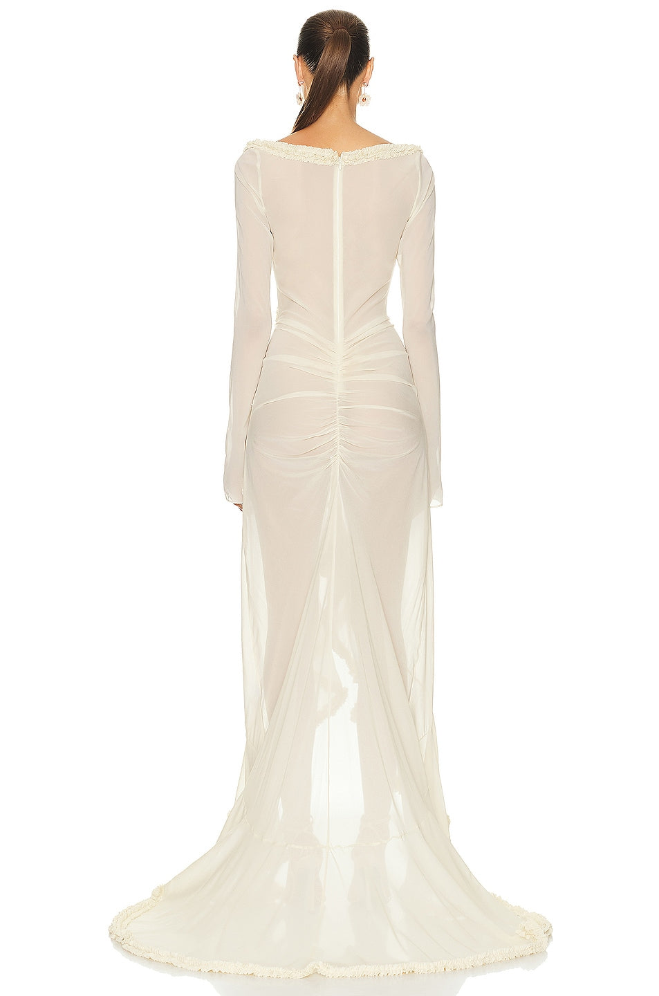 White Sheer Resort Dress with Sleek Silhouette