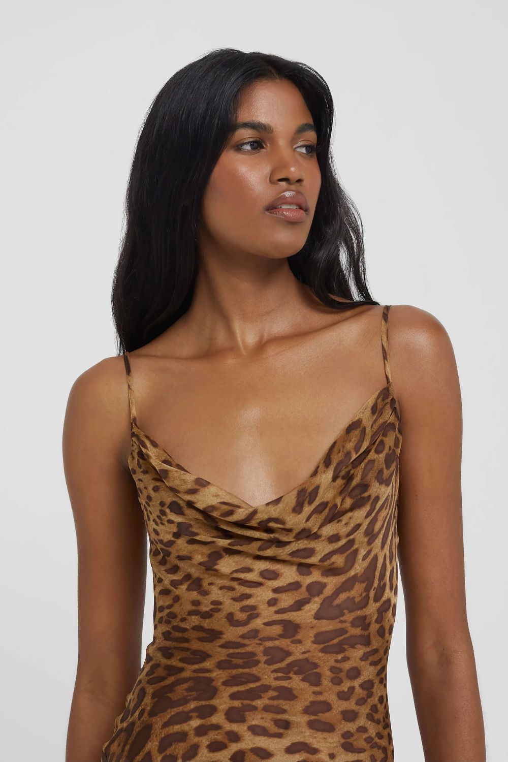 Chiffon Gown with Sculptural Seams