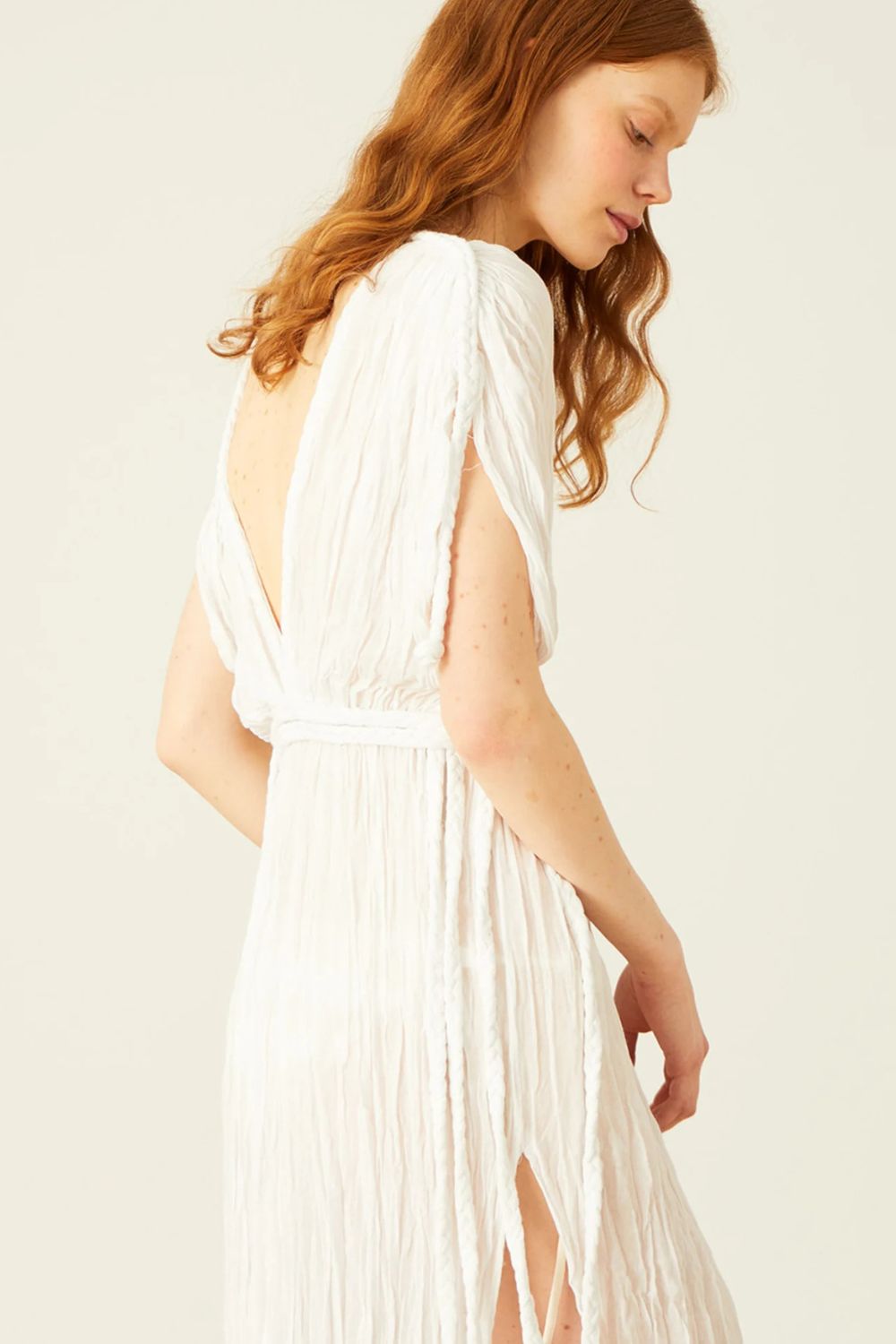 Convertible Maxi Kaftan Dress with Braided Tie Detail