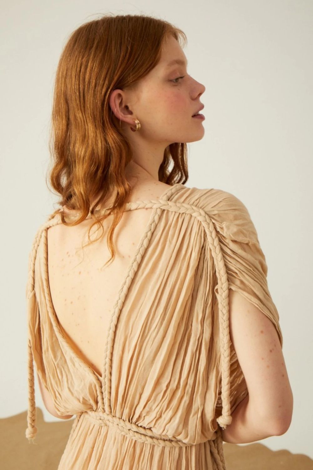 Convertible Maxi Kaftan Dress with Braided Tie Detail