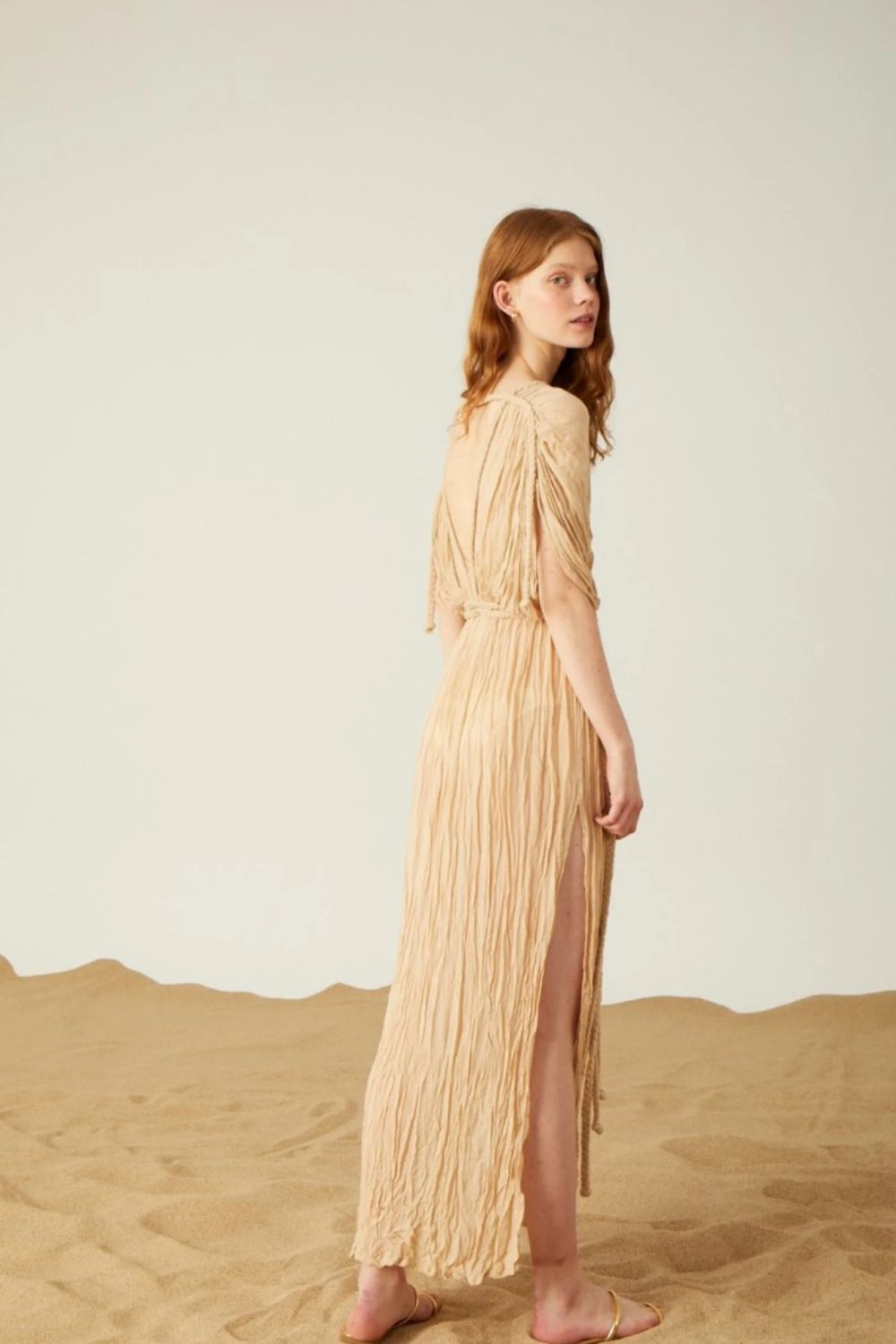 Convertible Maxi Kaftan Dress with Braided Tie Detail