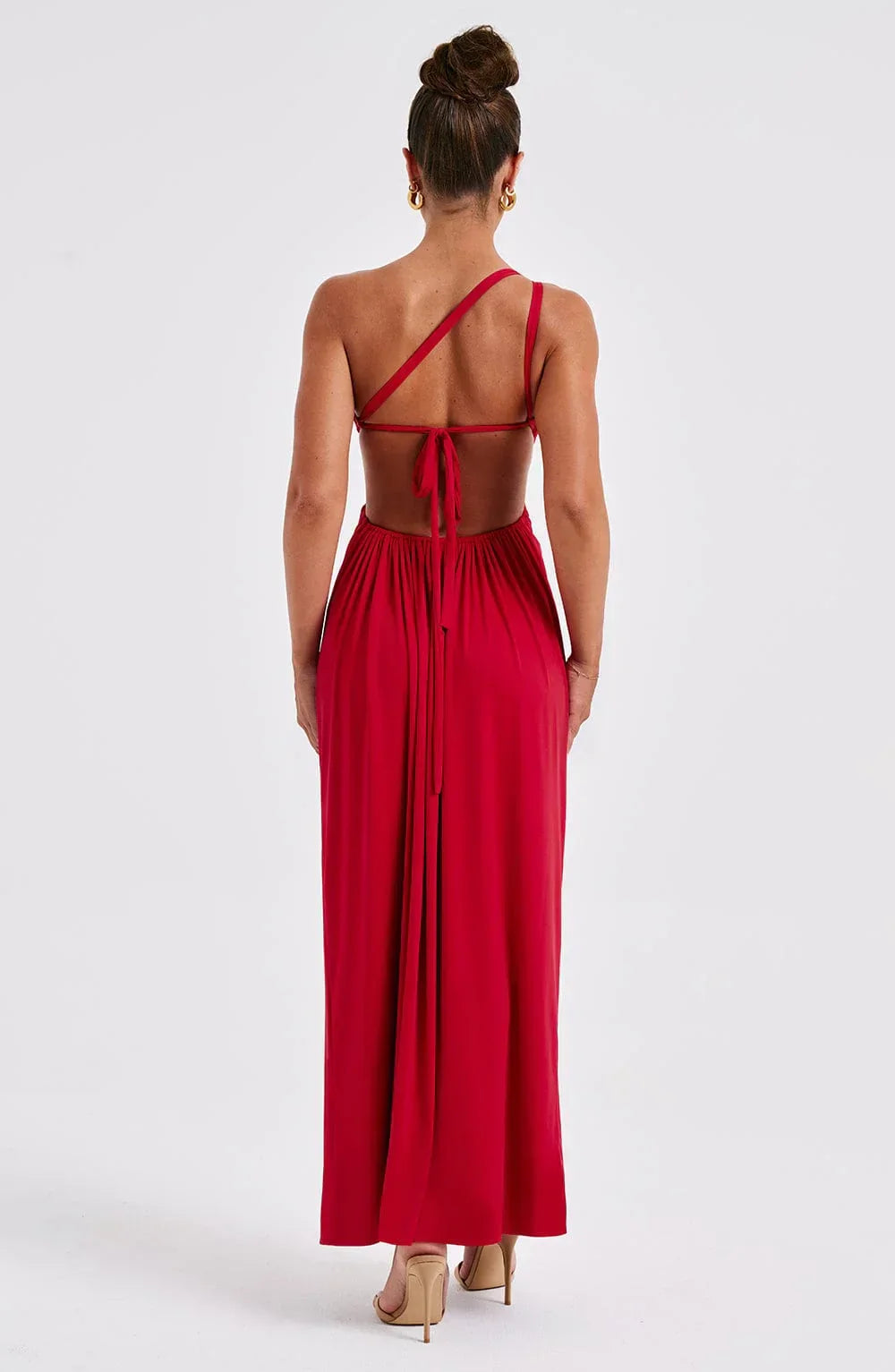 One-Shoulder Slit Maxi Dress – Elegant Asymmetric Evening Gown