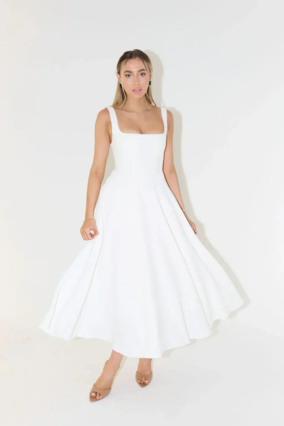 Lightweight Elegant Flare Midi Dress